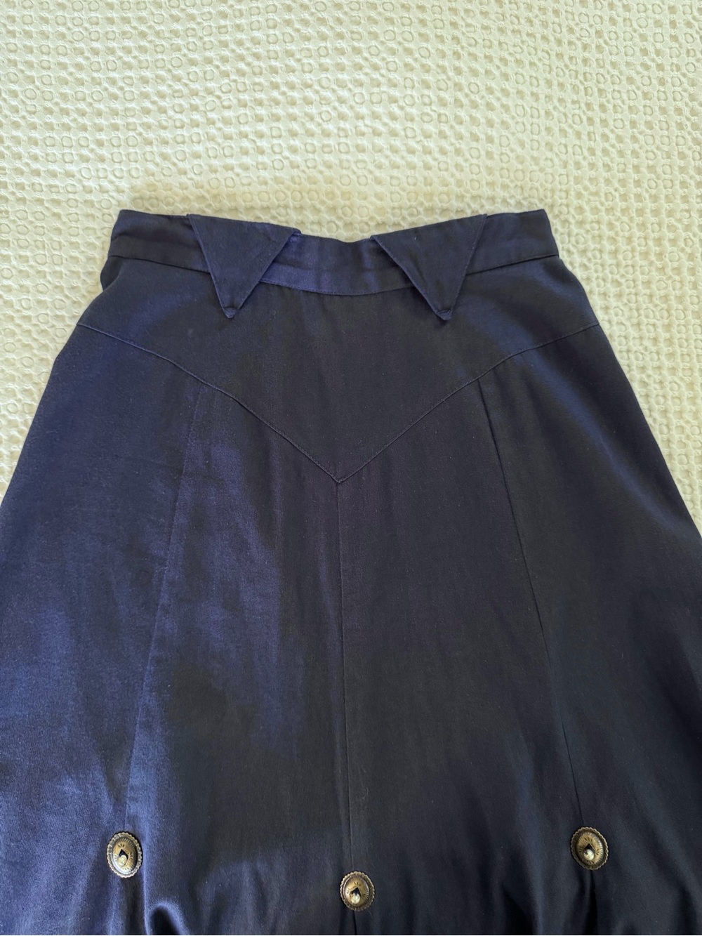 Vintage Circle T Western Concho Full Maxi Skirt Navy USA 7/8 - Picture 10 of 15